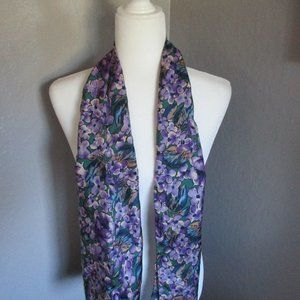 Violets 1970s silk scarf